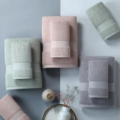 China Antimicrobial Wholesale Cotton Pool Towel Custom Logo Bath Towel Set for sale