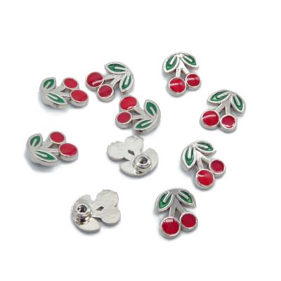 China Custom Fashion Nickel Free Cherry Button Metal Shape Rivet For Jeans for sale