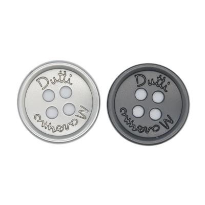 China Viable Custom Logo 4 Hole Metal Sewing Buttons For Shirt for sale