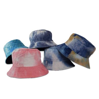 China 2021 Picture Designer 13 Colors Tie Dye Corduroy Fishermans Hat / Bucket Hats for sale