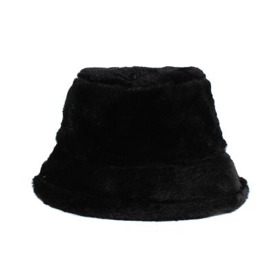 China Custom Plush Fuzzy Bucket Hat Fluffy Furry Image Logo Design Women Winter Fisherman for sale