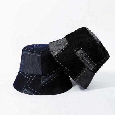 China Picture 2021 Ready To Ship Customized Summer Hats And Reversible Denim Bucket Hat for sale