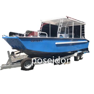 China Aluminum Water Sports 26ft Boat Landing Barge Aluminum Fishing Boat With Motor For Sale for sale