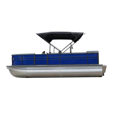 China Poseidon Fishing Boat 5.8m Aluminum 19ft Party Pontoon Boat With Bimini for sale