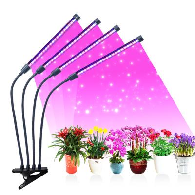 China Seed Starting Auto Timer 10 Clips Full Spectrum Adjustable Dimmable Brightness Led Grow Lights For Indoor Use for sale