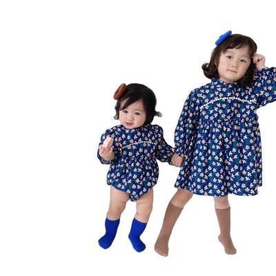 China Anti-wrinkle fashion cotton floral girl dresses newborn baby toddler clothing for fall for sale