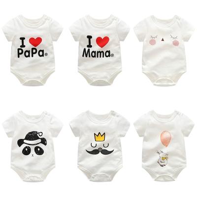 China Factory promotion price 100% cotton customized unisex infant cotton jumpsuit color pattern clothes baby romper set for summer for sale