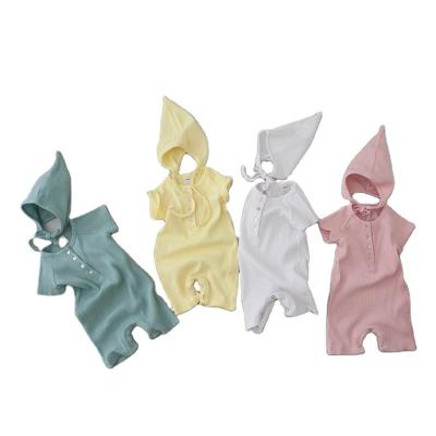 China Cozy baby clothes wholesale newborn cotton single empty jumpsuit baby romper clothes baby romper infant shorts sleeves baby onesie for sale