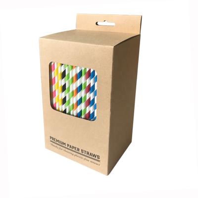 China Recycled Materials Free Samples Straw Box Packaging Paper Boxes For Straws, Paper Box Package For Straws for sale