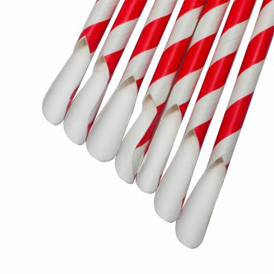 China Disposable Biodegradable Bar Paper Spoon Drinking Straw Printing Biodegradable, Paper Feature Straw With Spoon Head for sale