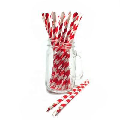 China Wholesale Ready Disposable Straw With Spoon Red And Feature 10000pcs White Stripe SR Paper Straws Paper Spoons for sale