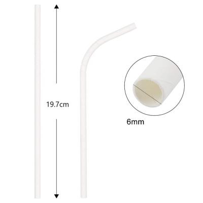 China Wholesale White Curvy Sample of Pajitas Biodegradables Flex Compost Dye Free Paper Straw Personalized Bending Paper Straws from SR Disposable for sale