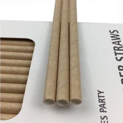 China Free Samples Disposable Dye Free Craft Straw Natural Brown Kraft Paper Compostable Paper Drinking Straws, Premium Paper Straws for sale