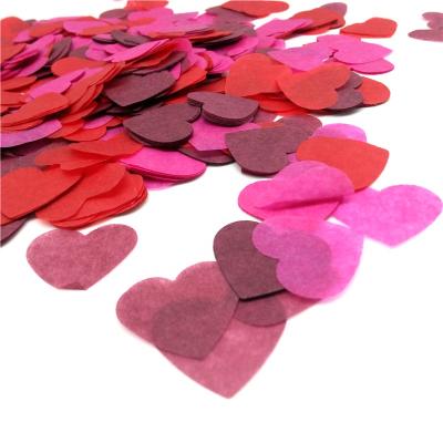 China Free Samples 1 Inch Biodegradable Bridal Confetti Heart Tissue Paper Shapes Confetti Paper Wedding for sale