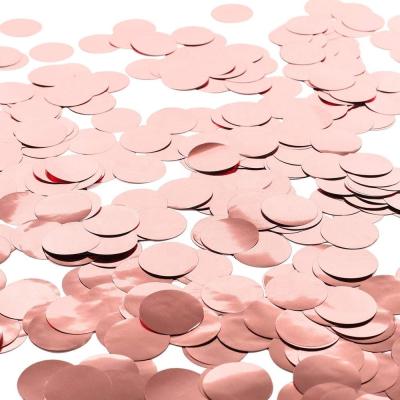 China Free Samples PVC 1 Inch Rose Gold Paper Confetti Circles Tissue Party Table Confetti, Round Shaped Paper Confetti 1kg Metallic Bag for sale