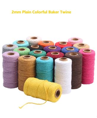 China Gift Wrap SR 20 Single Colors 2mm Premium Baker's Twine Assorted Raspberry Sherbet Bakers Cotton Twine, Solid Baker's Twine for sale