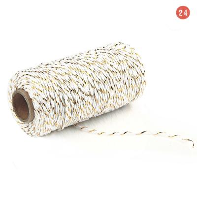 China White Gift Wrapping SR Gold Baker s Twine, Silver Craft Cotton Twine, Promotional Baker s Twine Craft Cotton Twine for sale