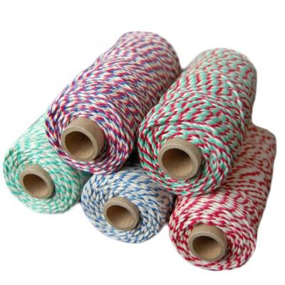 China Free Samples 100MM High Quality Colorful 2mm Gift Wrapping Bakers Twine, Bulk Cotton Twine For Gift Wrapping for sale