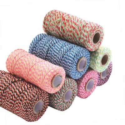 China Free Samples 100m 2mm Gift Wrap Color Cotton Bakers Twine Wholesale, Christmas Baker Twine Or Popular New Arrival Baker Twine Gift for sale