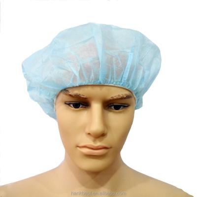 China Plain Elastic Disposable Nonwoven Round Buff Cap disposable  Bouffant Cap for sale