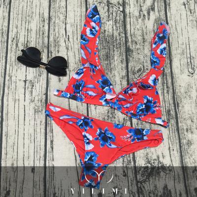 China Newest Viable Printed Bikini Swimwear Tie For Women Bikinis Floral Swimsuit Bikini Set for sale