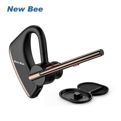 China New Bee M50 Qcc V5.2 Single Ear Ear Hook Business Headset Cheap Ear Piece Wireless Bluetooth Earphone For Mobile Phone for sale