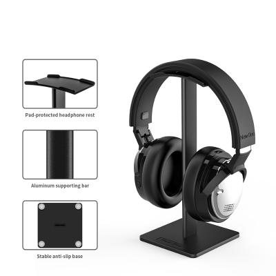 China New Aluminum Alloy Universal (Anodized) Metal Aluminum Earphones Portable +TPU+ABS Desktop Headset Earphone Stand for sale