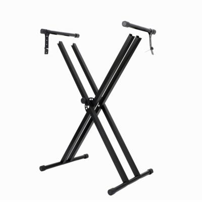 China Piano Playing OEM Assembly Keyboard Stand Adjustable Double Tube Electronic Keyboard Stand for sale