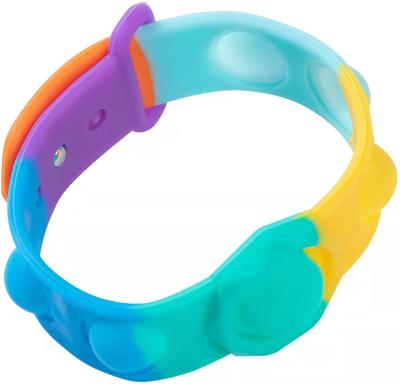 China Hot Selling Changeable Color Push Silicon Wristband Bubble Sensory Toy For Kids for sale