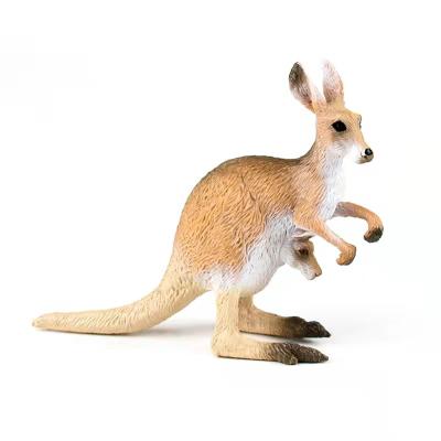 China Plastic 3D Model Cheap PVC Promotional Material Kangaroo Toys For Kids Realistic Animal Design for sale