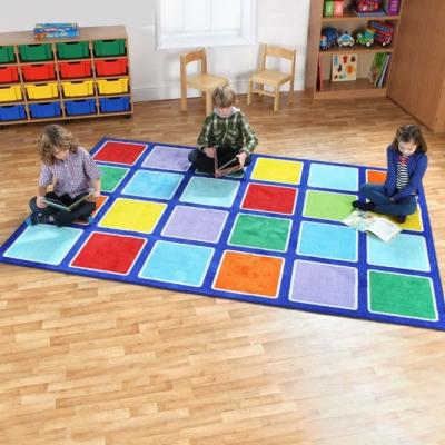 China Anti-Slip Classroom Carpets Kids Color Blocks Value Kids Seating Cover for sale