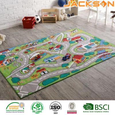 China New Modern 3' x 5' Area Rug Play Road Driving Time Street Car City Fun Time Kids Blanket for sale