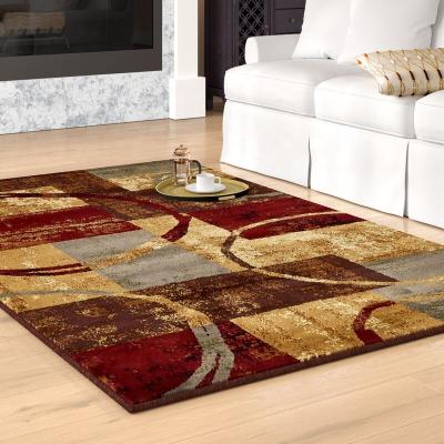 China Wholesale Modern Design Custom Printed Abstract CLASSIC Brown Gray Area Rug Jaidan for sale