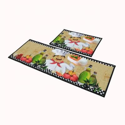 China Cheap Custom Non Slip Kitchen Mat Washable Decorative Kitchen Floor Mat for sale