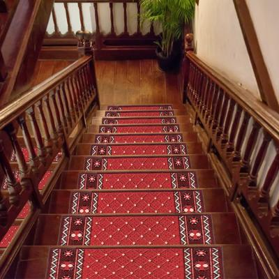 China Stain Resistant Anti-Slip Custom Latex Backing Stair Carpet Set for sale