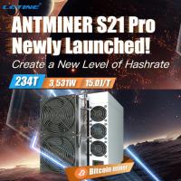 China Futures Bitcoin Miner S21 Pro 234T 3510W 15J/T BTC BCH BSV SHA256  Air-Cooling Miner for sale