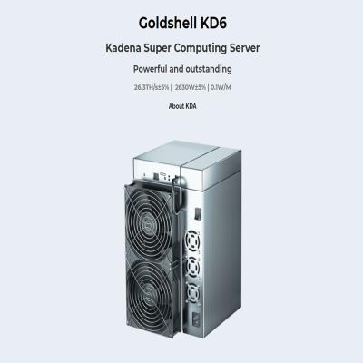 Китай GOLDSHELL KD6 МИНИРУЯ горнорабочего Goldshell Asic ГОРНОРАБОЧЕГО АЛГОРИТМА 26.3T 2630W KDA KADENA продается