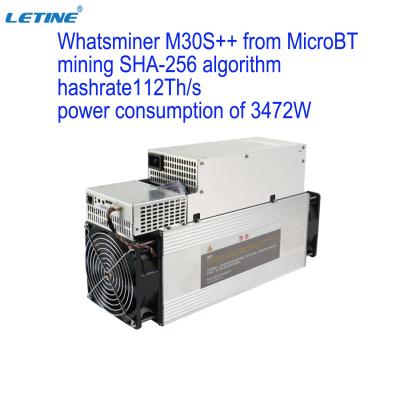 중국 M30S+ 100T M30S++ 110T 마이크로브트 위하트셰미네르 3250W SHA-256 판매용