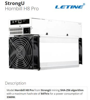 Китай Птица-носорог H8 Pro SHA-256 3360W 76db BTC 84Th Strongu продается