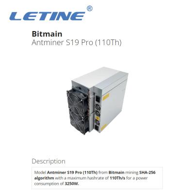 China Estoque do ponto 110T do mineiro S19 de Bitmain Asic Antminer S19 máquina de mineração alta Ant Miner de Hashrate do pro 110Th/S Bitcoin PRO à venda