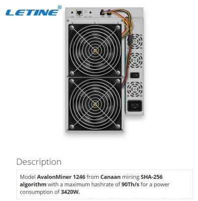 中国 BTC 87T 90T 93T Avalon A1246 85t SHA256 3420Wのイーサネット インターフェイス 販売のため