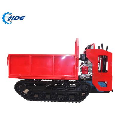 China Construction Material Shops China 1ton Mini Small Track Garden Woodland Crawler Carrier Tipper Diesel Rubber Dumper Truck for sale