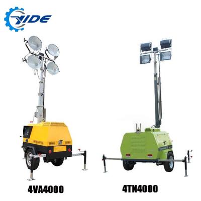 China Sports stadiums 4.7-9M construction emergency light diesel and gasoline trialer light tower cheap price for sale