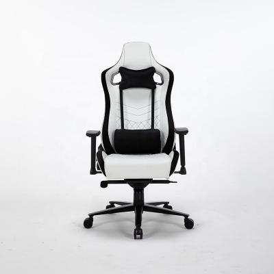 China Good Quality Adjustable (Height) Luxury Custom Logo Black White Computer Chairs Gamer Office Swivel Chair Price With Headrest for sale