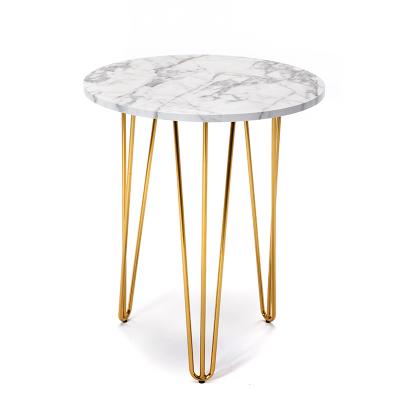 China Custom Made High Quality Simple Style Small Coffe Table Marble Tea Table With High Legs for sale