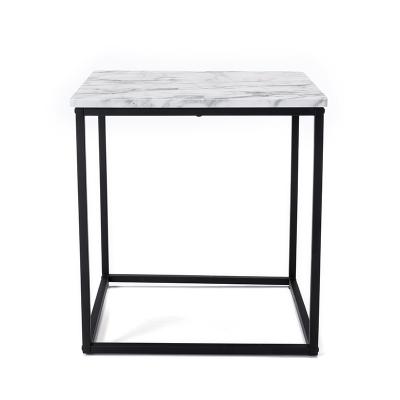 China Fashion Custom Comercial Furniture White Marble Top Rectangular Tea Table for sale