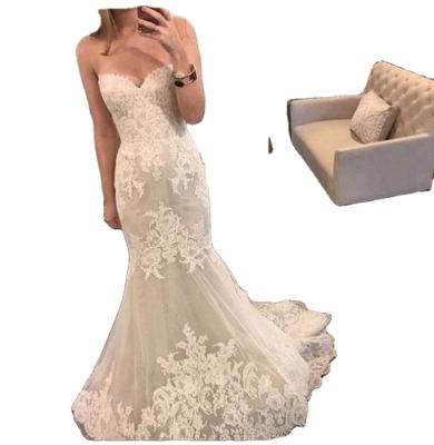 China XN1816 2022 Sweetheart Neck Mermaid Wedding Dress Breathable Elegant Lace Appliques Sweep Train Custom Made Bridal Gown for sale