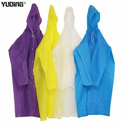 China Single Person Waterproof Clothing PE Logo Raincoat Cheap Hood Rain Coat Lightweight Jacket For Adult for sale