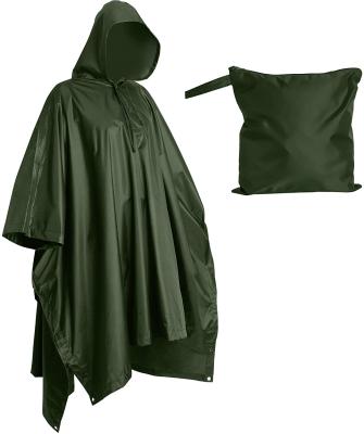 China Reusable Bachelor Waterproof Clothing Military Green Raincoat For Adult Eco Friendly Rain Ponchos for sale