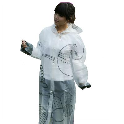 China 100% Long Raincoats Lady Transparent EVA Raincoat Plastic Raincoat Jacket /Windproof/Eco-friendly/Durable/Soft Ladies Raincoat for sale